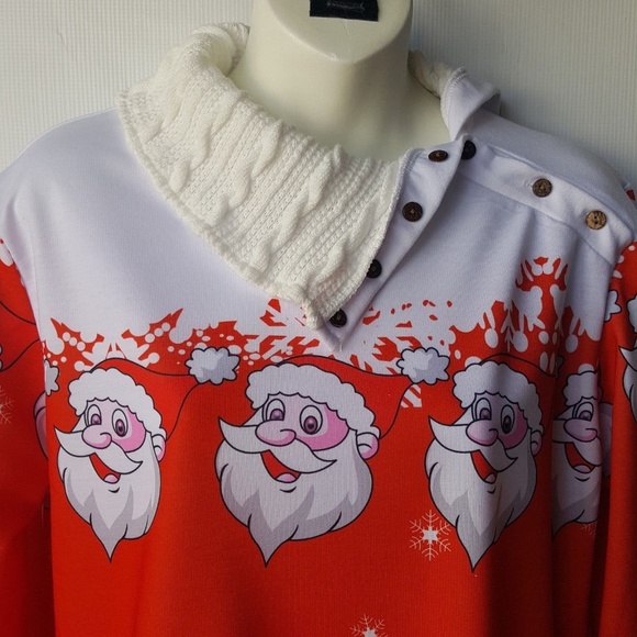 Brand New Cowl Neck Christmas  Sweatshirts DressXs - Picture 3 of 5